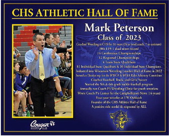 C.H.S. Athletic Hall of Fame to Induct Mark   Peterson and Gary Goebel